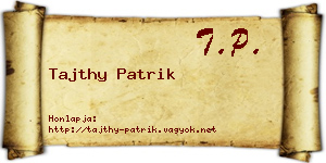 Tajthy Patrik névjegykártya